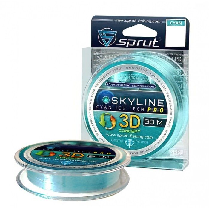 фото Леска зимняя sprut 3d icetech pro cyan 0,145mm/30m