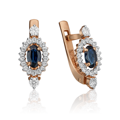 

Серьги из золота PLATINA jewelry 02-0824, сапфир/бриллиант, 02-0824