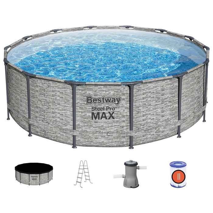 

Каркасный бассейн Bestway Steel Pro Max 5619D 427х427х122 см, Серый, Steel Pro Max