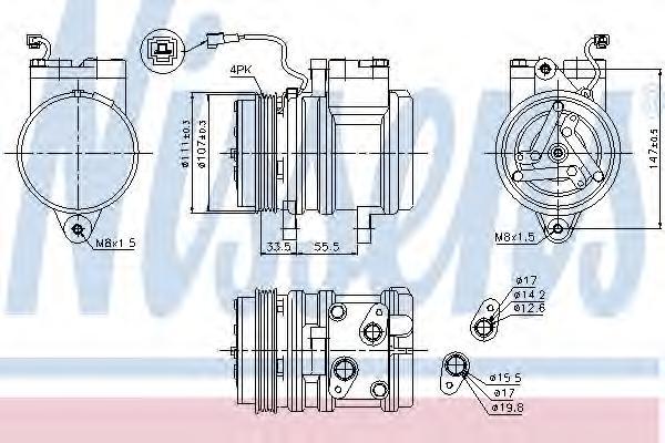 

NS89275 компрессор кондиционера Chevrolet Kalos 1.2/1.4 05>