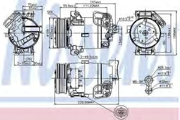 фото Компрессор кондиционера opel astra h (04-) 1.8 i 16v nissens