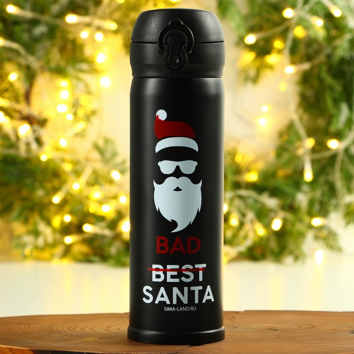 

Термос «Bad santa» черный, 500 мл, Белый, Bad santa