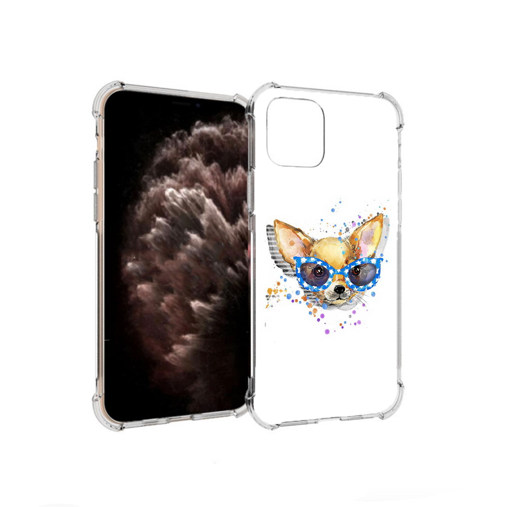 

Чехол MyPads Tocco для Apple iPhone 11 Pro чихуа-хуа в очках, Прозрачный, Tocco