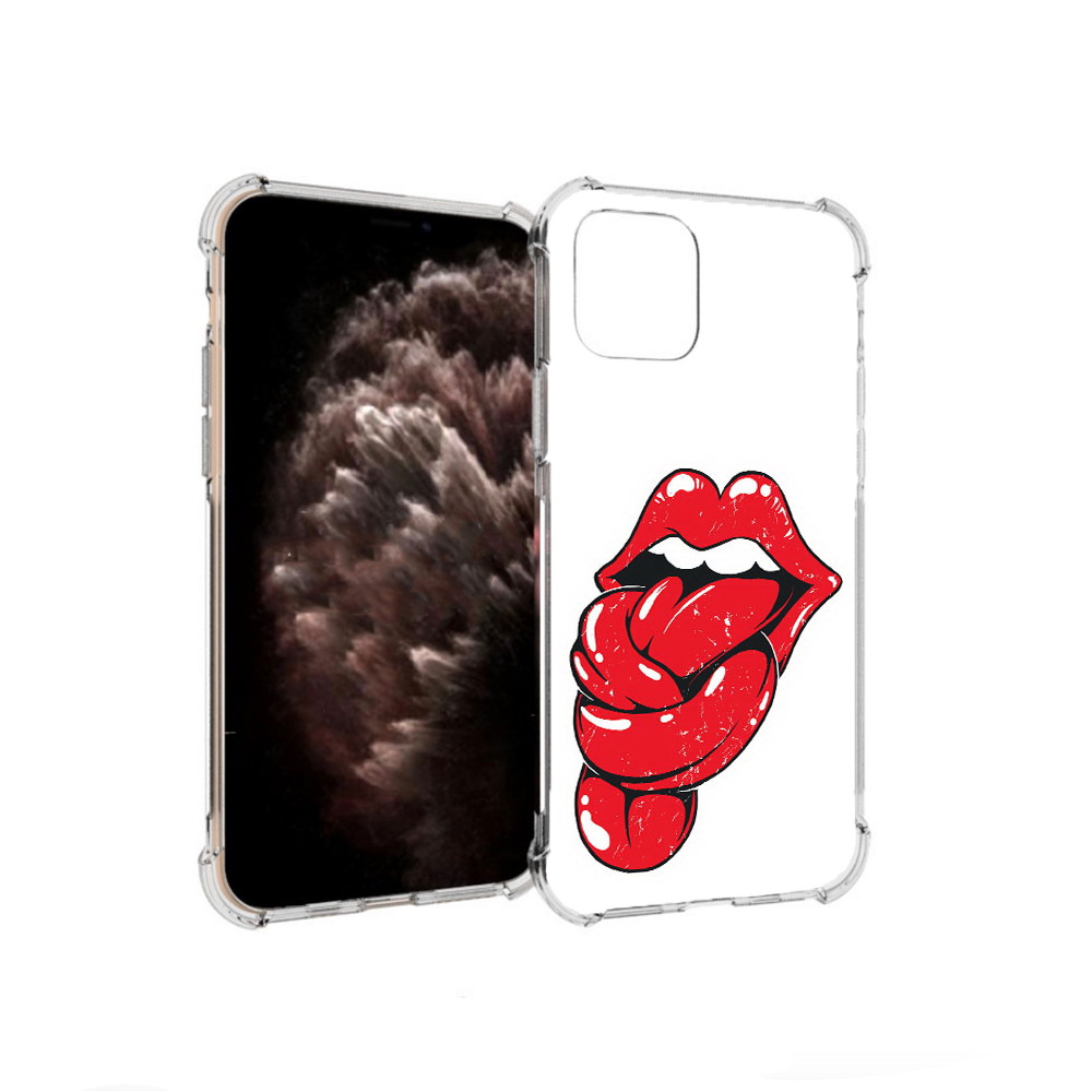 

Чехол MyPads Tocco для Apple iPhone 11 Pro яркие губы с языком, Прозрачный, Tocco