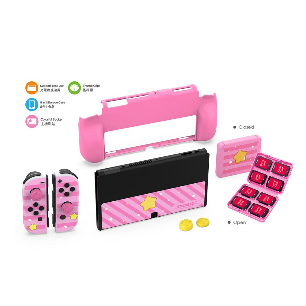 Комплект защитных аксессуаров DOBE Exclusive PINK для Nintendo Switch OLED, iTNS-2120