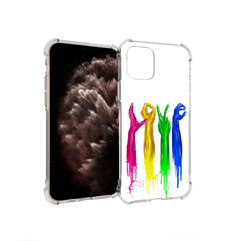 

Чехол MyPads Tocco для Apple iPhone 11 Pro яркие руки love, Прозрачный, Tocco