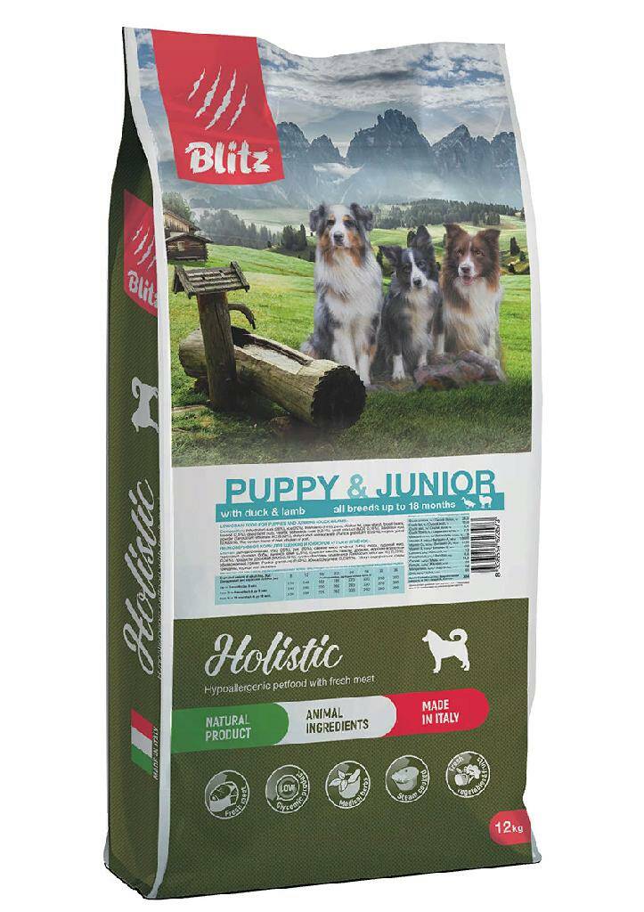 

Сухой корм для щенков LITZ HOLISTIC LOW-GRAIN PUPPY & JUNIOR, утка, ягненок, 2шт по 12кг