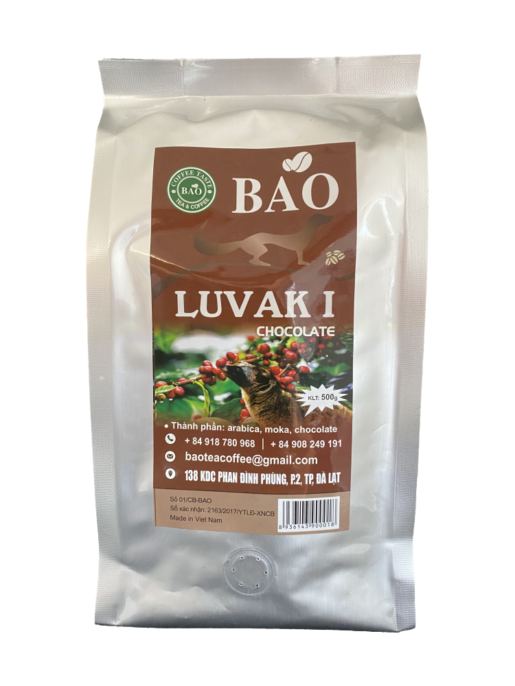 фото Вьетнамский кофе в зернах bao шоколадный лювак (chocolate luvak i), 500 г