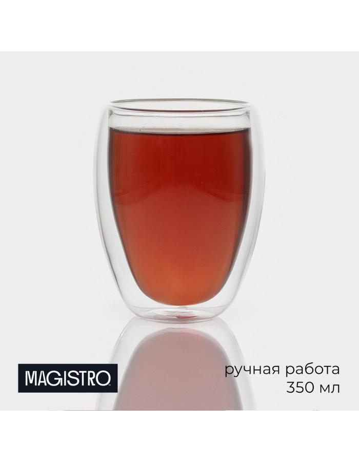 

Пивной бокал с двойными стенками Magistro, стекло 350 мл, Прозрачный