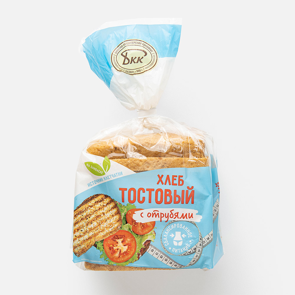 фото Хлеб бкк тостовый с отрубями в нарезке 250 г самарский бкк