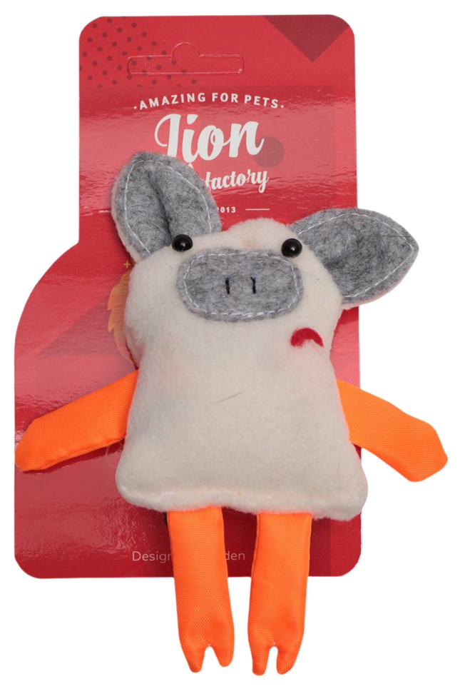 

Игрушка для кошек Lion Manufactory Свинка с экстрактом кошачьей мяты и гречихой 15 см