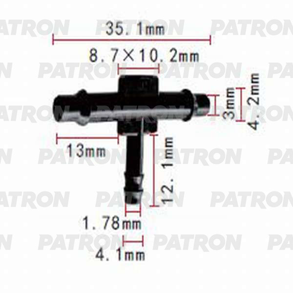 

PATRON P37-0804 Тройник GM применяемость соединитель трубок 5шт