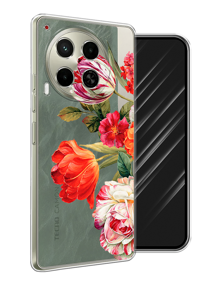 

Чехол Awog на Tecno Camon 30 5G "Весенний букет", Красный;розовый;зеленый, 305550-1