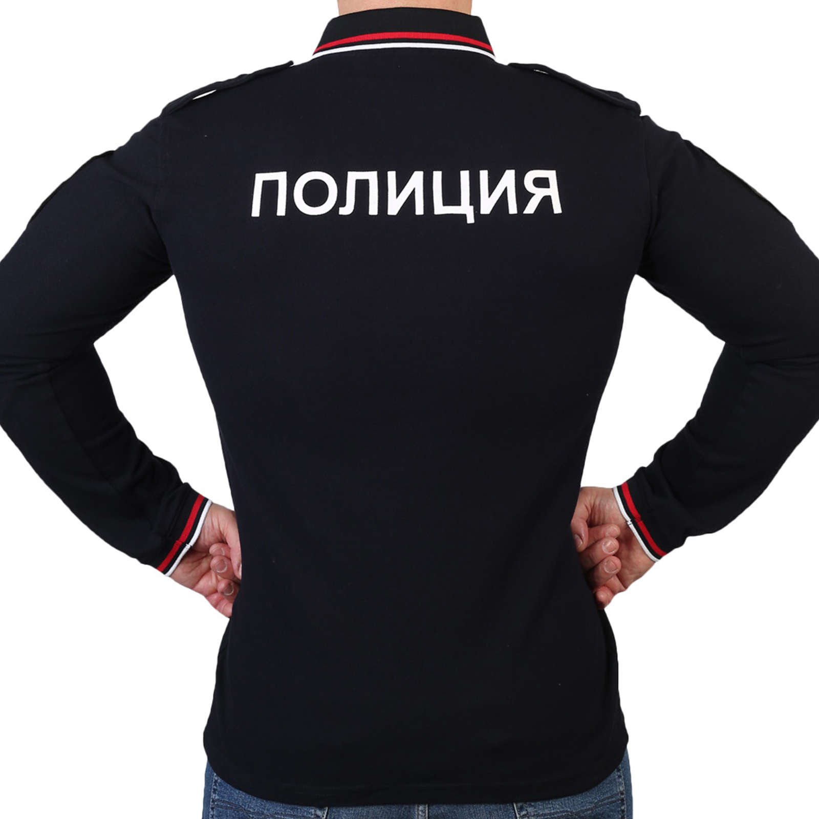 

Поло Полиция с длинным рукавом с надписью на груди и на спине (размер: 56)