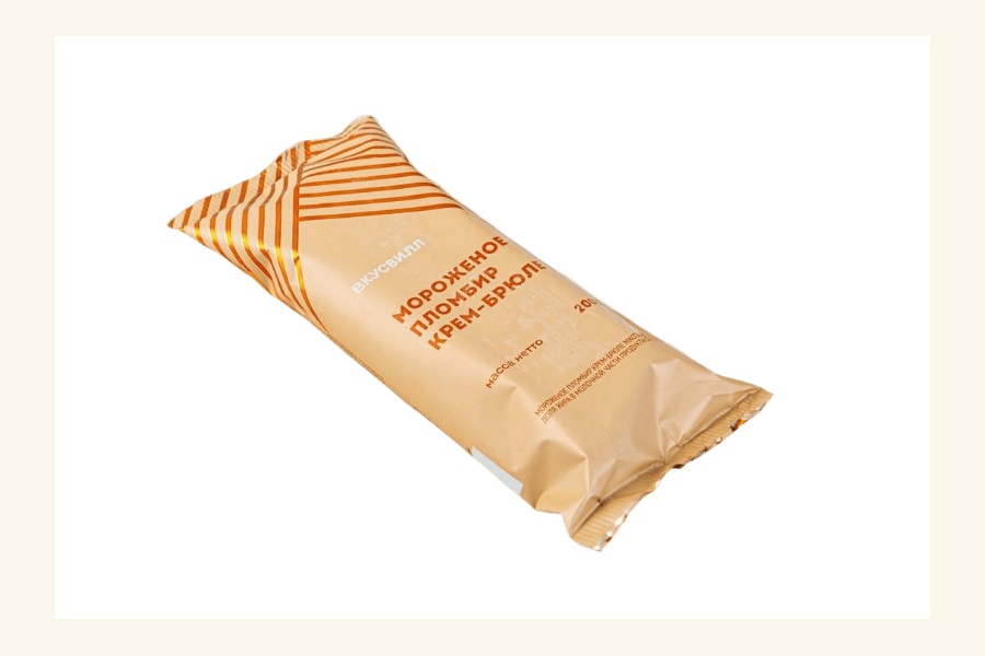 Мороженое пломбир ВкусВилл крем-брюле 200 г