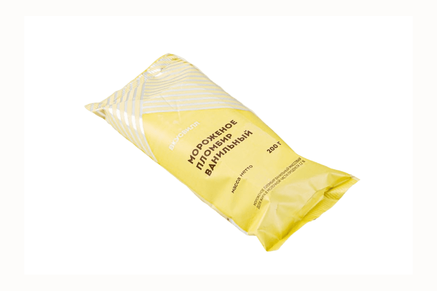 Мороженое пломбир ВкусВилл ванильный 200 г
