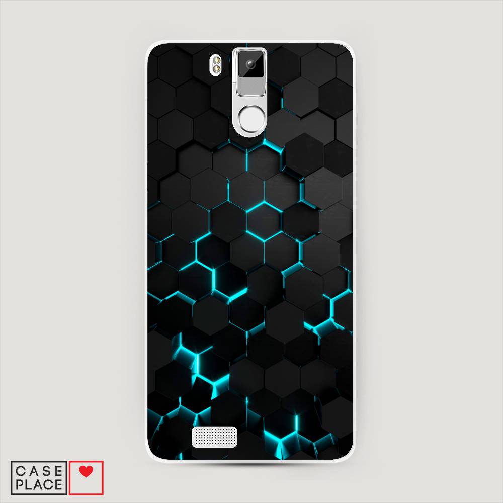 фото Чехол awog "соты бирюзовые" для oukitel k6000 pro