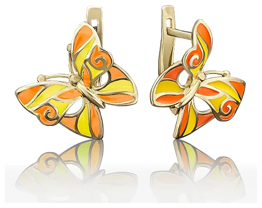 

Серьги из желтого золота с эмалью PLATINA jewelry 02-3546-00-000-1130-25, 02-3546-00-000-1130-25