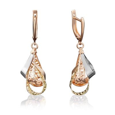 

Серьги из комбинированного золота PLATINA jewelry 02-3644-00-000-1140-48, 02-3644-00-000-1140-48