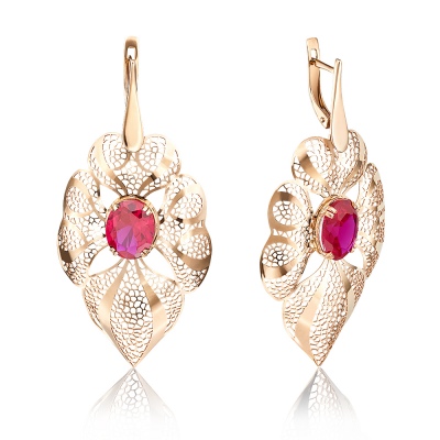 

Серьги из красного золота с корундом PLATINA jewelry 02-3664-00-293-1110-46, 02-3664-00-293-1110-46