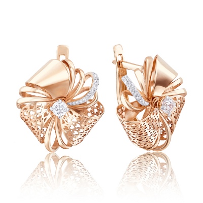 

Серьги из красного золота с фианитом PLATINA jewelry 02-3806-00-401-1110-48, 02-3806-00-401-1110-48