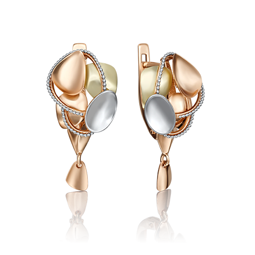 

Серьги из комбинированного золота PLATINA jewelry 02-4271-00-000-1113-66, 02-4271-00-000-1113-66