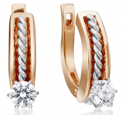 

Серьги из комбинированного золота с фианитом PLATINA jewelry 02-4328-00-501-1111-38, 02-4328-00-501-1111-38