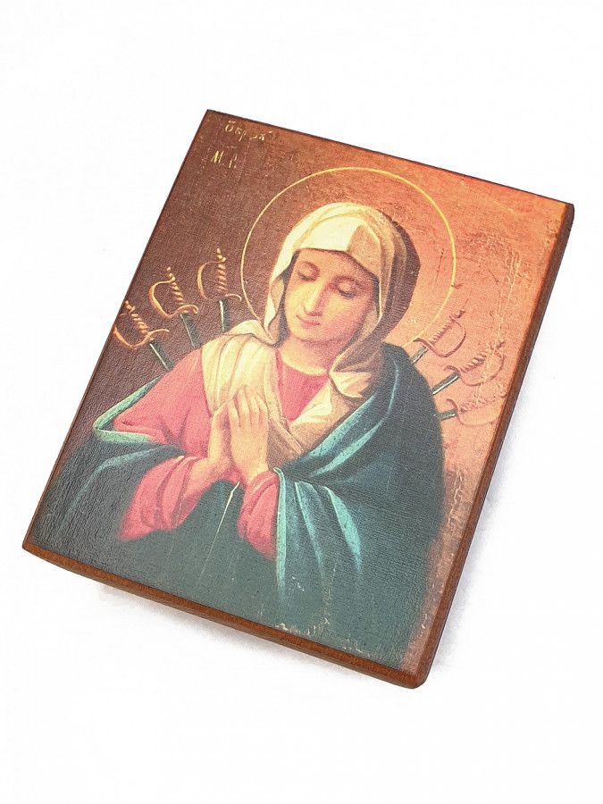 

Икона Божия Матерь Семистрельная, под старину, 10х12 см