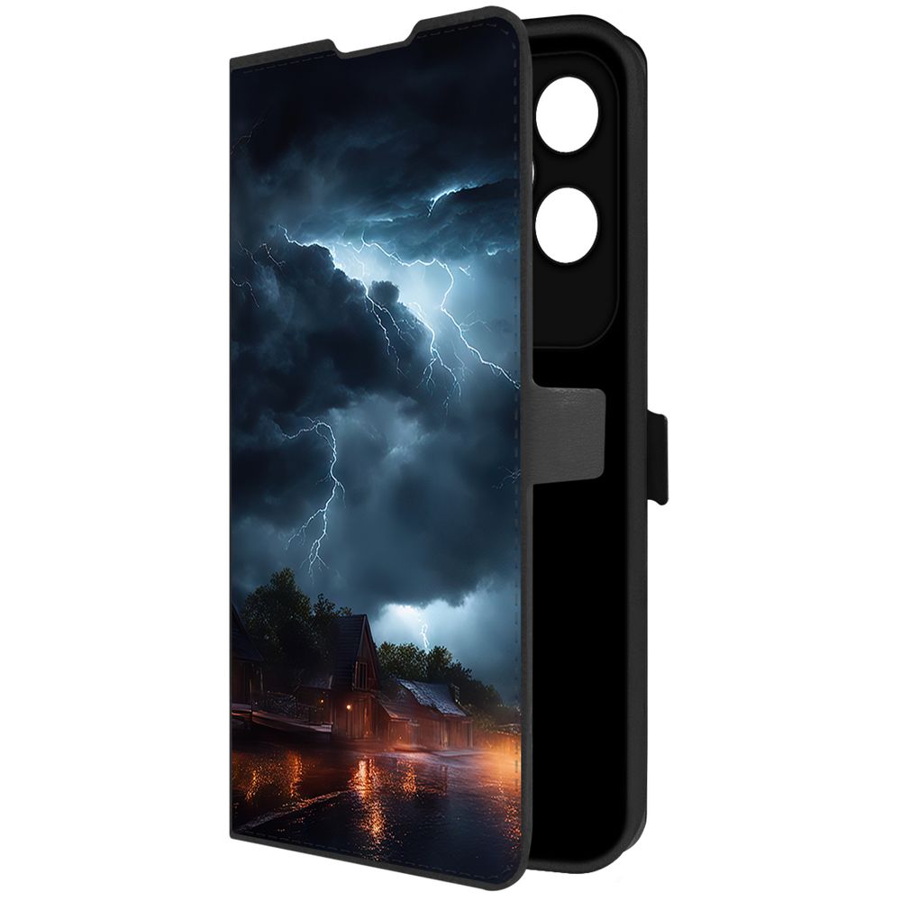 

Чехол-книжка Krutoff Eco Book для Honor 200 Lite Ночная гроза (черный)
