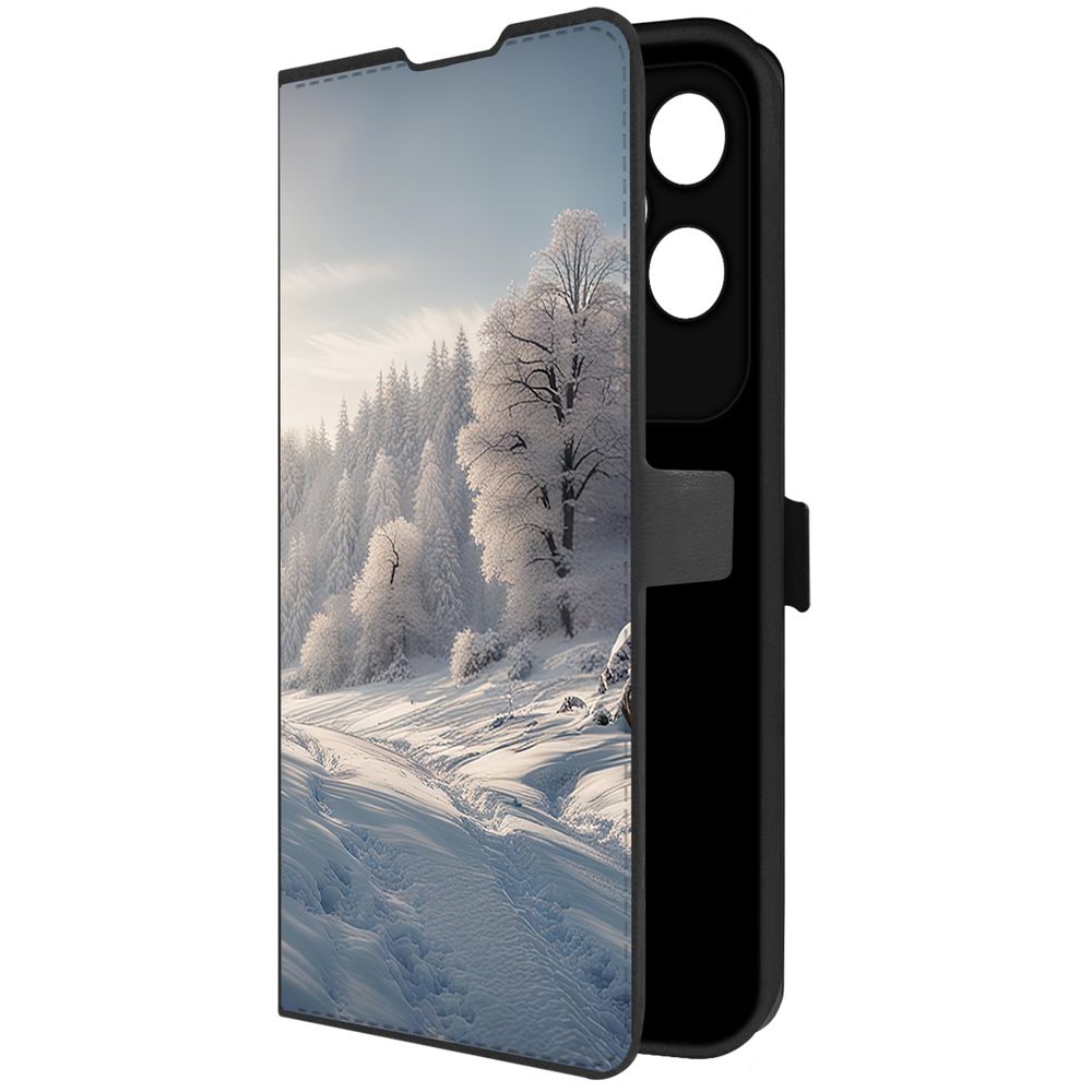 

Чехол-книжка Krutoff Eco Book для Honor 200 Lite Снег (черный)