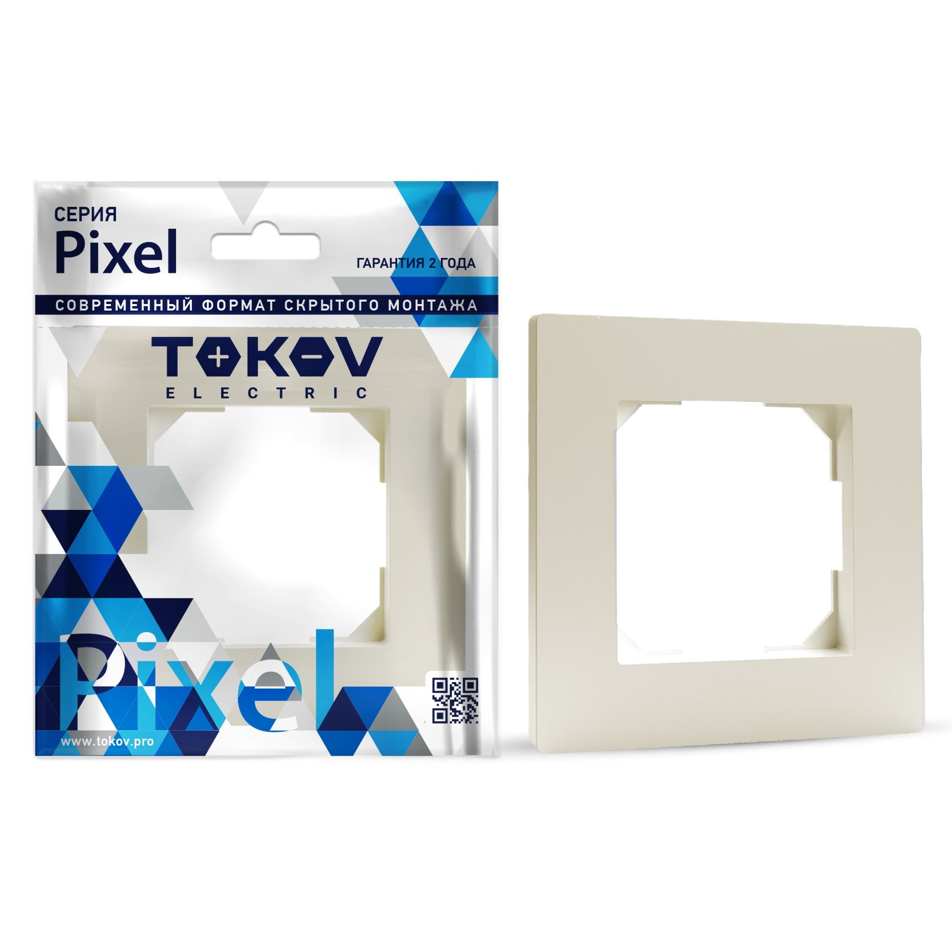 Рамка Tokov Electric Pixel TKE-PX-RM1-C02 бежевая 266₽