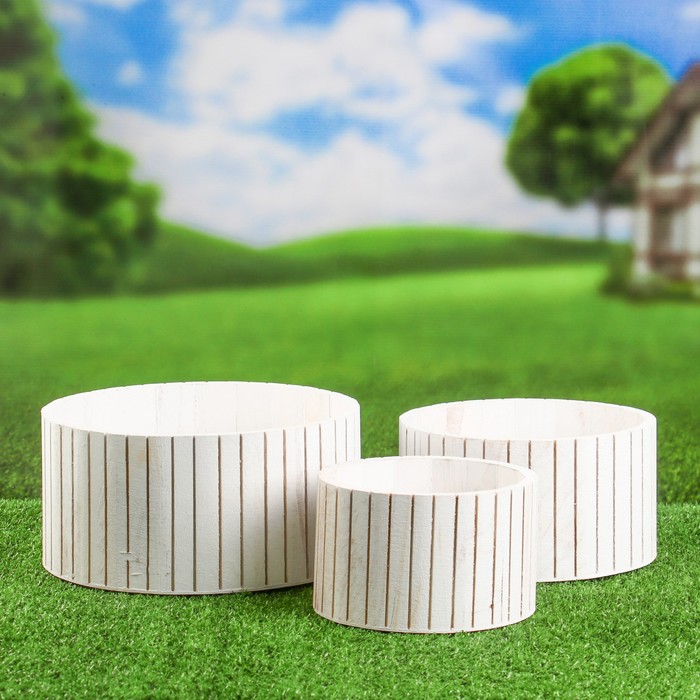 

Цветочное кашпо белый 3 шт.