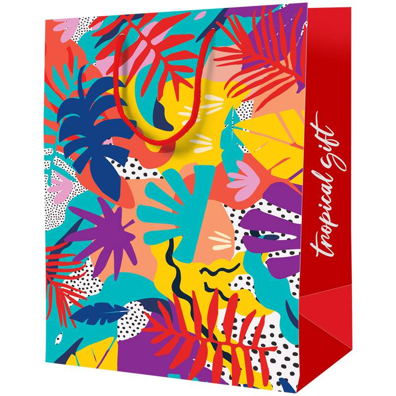 

Пакет подарочный Artspace 322279, "Tropical gift", 32x12x11см, 12 штук, Разноцветный