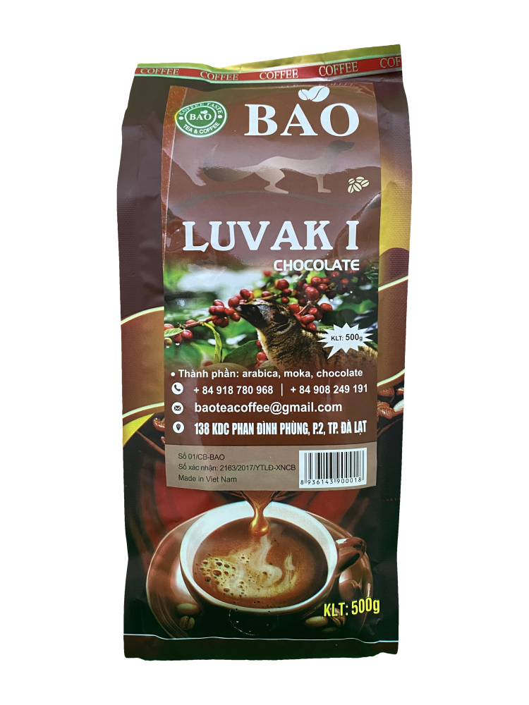 фото Вьетнамский кофе молотый bao шоколадный лювак (chocolate luvak i), 500 г