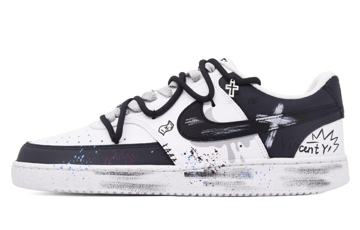 

Кеды унисекс Nike Court Vision 1 Low shkoon белые 38.5 EU, Белый, Court Vision 1 Low shkoon