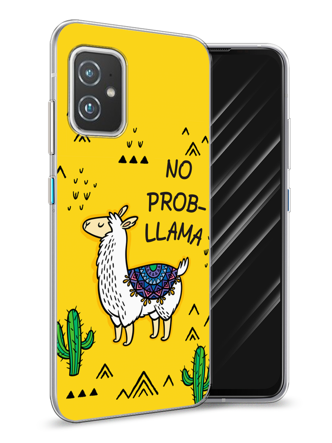 

Чехол Awog на Asus ZenFone 8 "No probLLama", Желтый;черный;синий, 44450-2