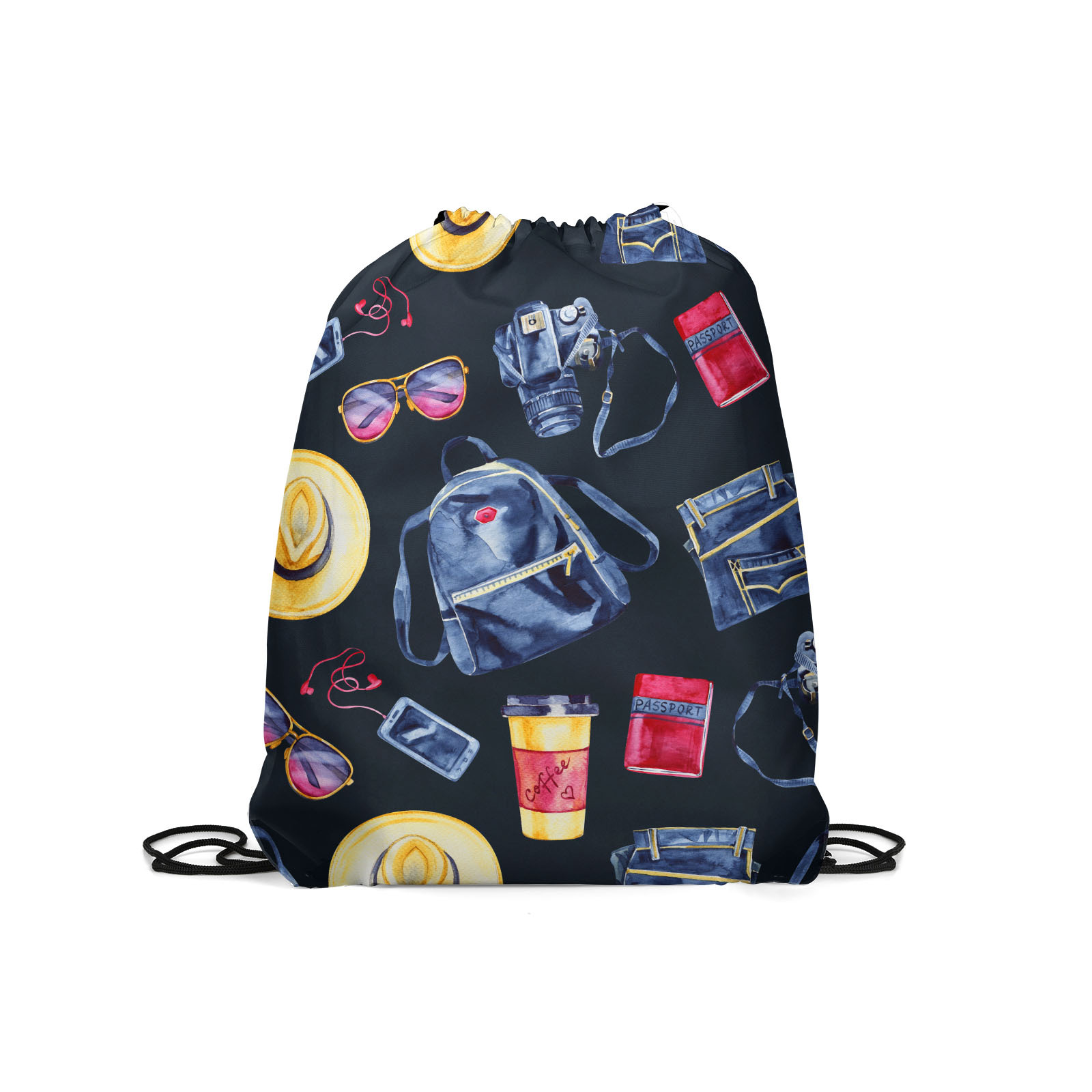 

Мешок для обуви унисекс Gorolla DrawstringBackpack 280 черный/синий, 42х35 см, DrawstringBackpack 280