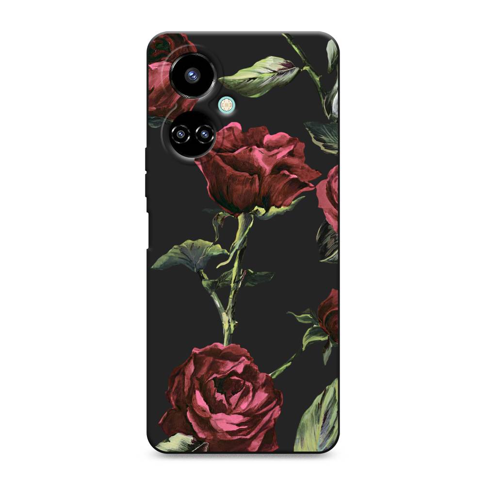 

Чехол Awog 302252-1 для Tecno Camon 19, Camon 19 Pro "Бордовые розы фон", Красный, 302252-1