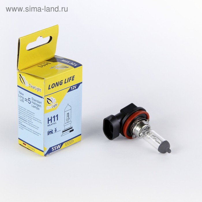 

Лампа автомобильная Clearlight LongLife, H11, 12 В, 55 Вт