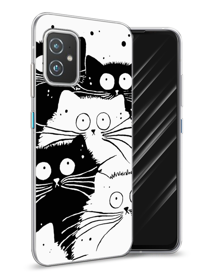

Чехол Awog на Asus ZenFone 8 "Коты черно-белые", Черный;белый, 44450-2