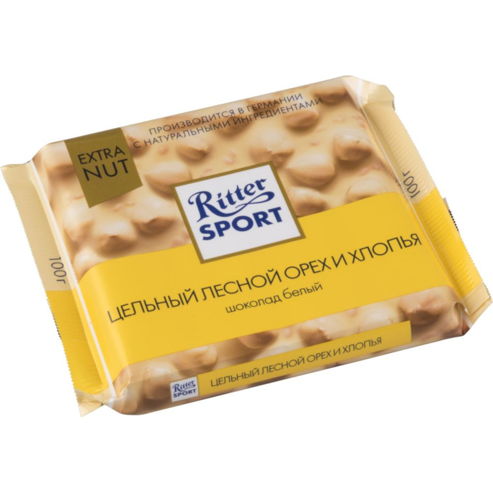 фото Шоколад белый ritter sport extra nut цельный лесной орех и хлопья 100 г