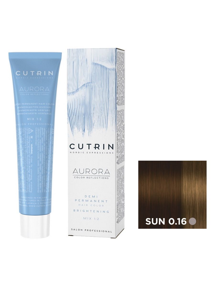 фото Крем-краситель aurora demi permanent brightening cutrin sun 0.16 зимнее солнце 60 мл