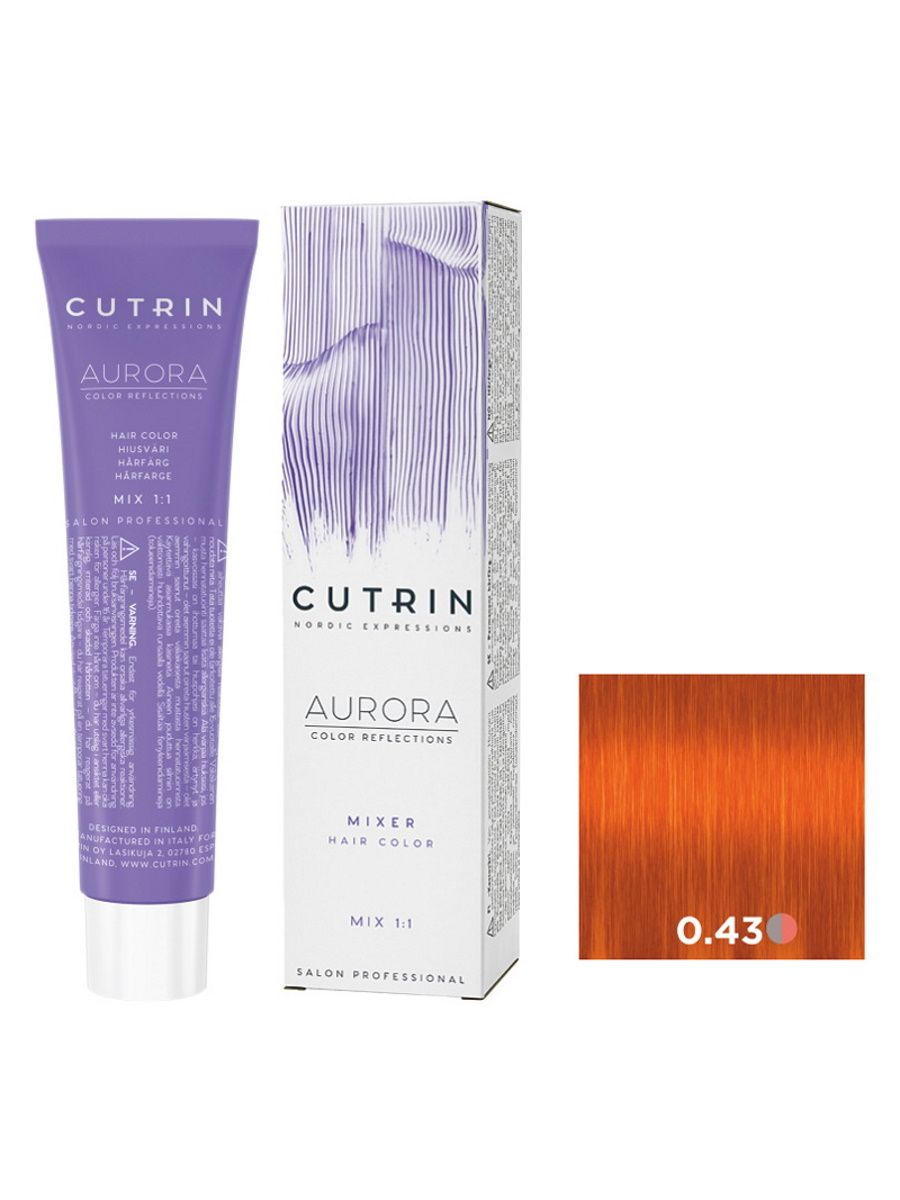 Крем-краситель AURORA MIXER для окрашивания волос CUTRIN 0.43 апельсиновый микс-тон 60 мл beauty mixer крем баттер с шиммером увлажняющий крем для тела с блестками 150