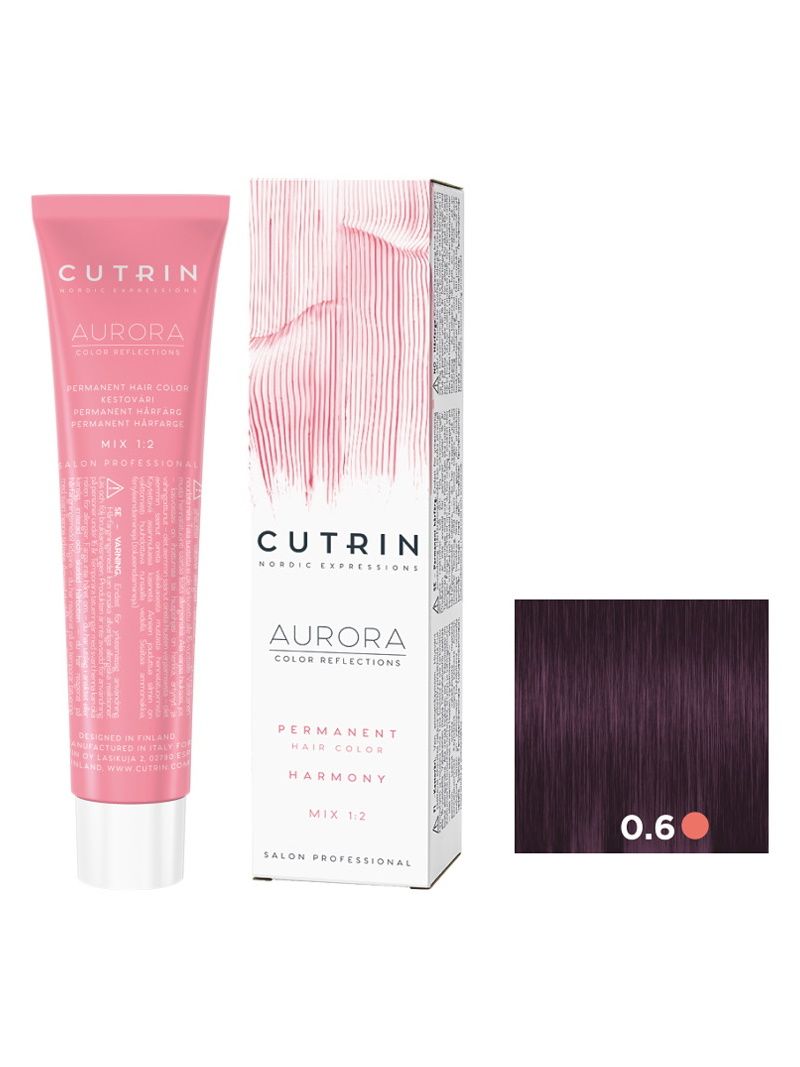 Крем-краска AURORA PERMANENT HARMONY для окрашивания волос CUTRIN 0.6 лиловый вереск 60 мл