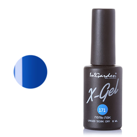 Купить Гель лак для ногтей In’Garden X-Gel N° 171 шеллак насыщенный синий плотный 8 мл, In'Garden