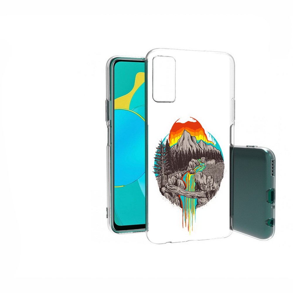 Чехол MyPads Tocco для Huawei Honor 30S Радужный водопад