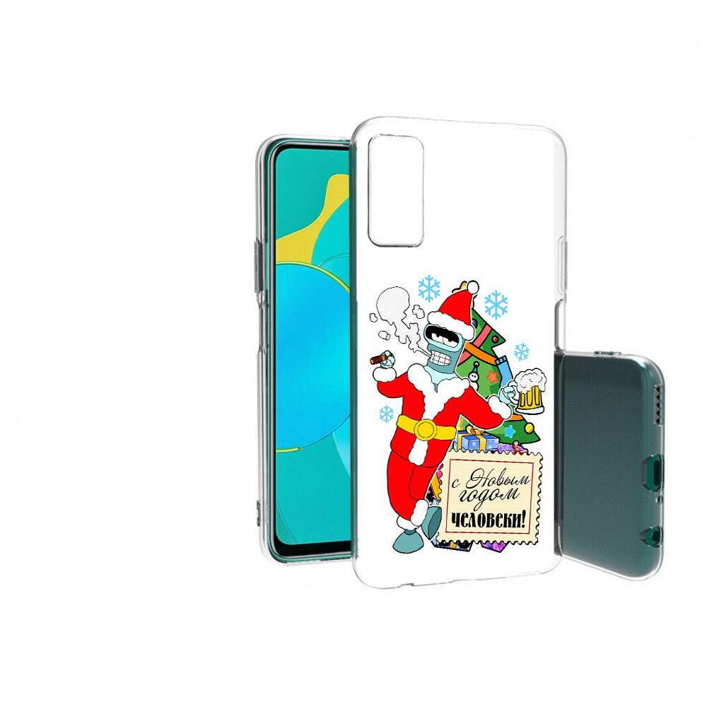 

Чехол MyPads Tocco для Huawei Honor 30S С новым годом человеки, Прозрачный, Tocco
