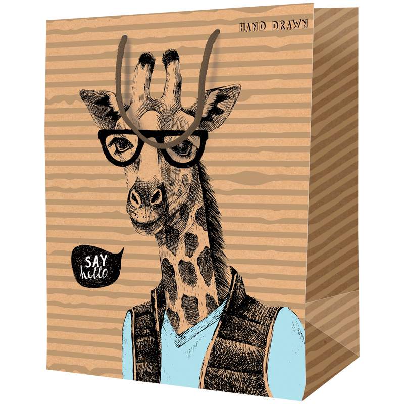 

Пакет подарочный Artspace 322287, "Giraffe", 32x12x11см, 12 штук, Разноцветный