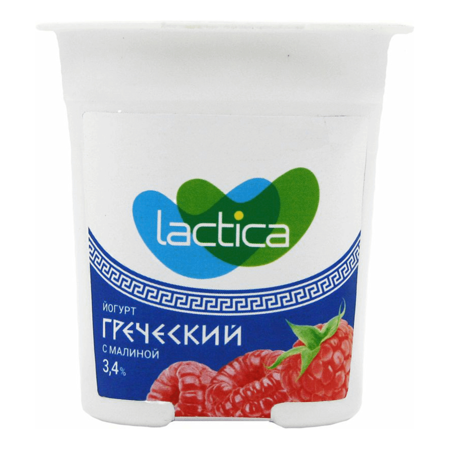 Йогурт Lactica двухслойный, греческий с малиной, 3,4%, 120 г