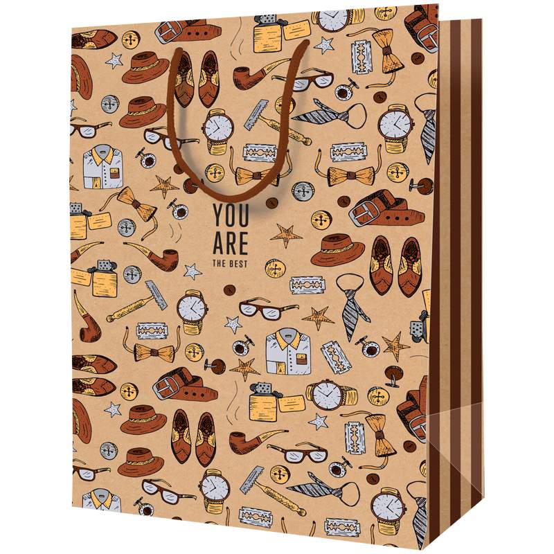 

Пакет подарочный Artspace 322228, "Man style", 23x11x10см, 12 штук